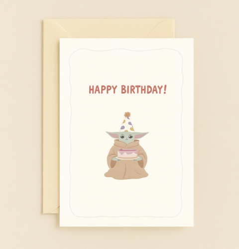 cute alien birthday party card