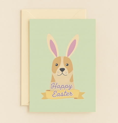 cute bunny dog card