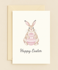 cute bunny holding egg card