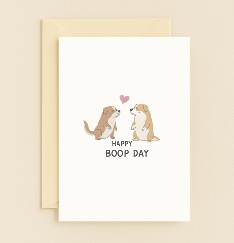 cute puppy boop day card