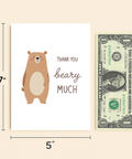 Thank You Greeting Card Cute Bear Illustration - Size