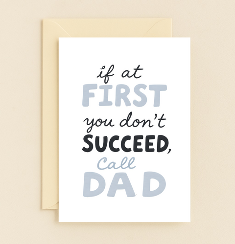 Funny Dad Greeting Card Modern Typography - Front