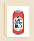 Funny Birthday Greeting Card with Beer Can Design - Front