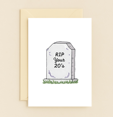Funny 30th Birthday Card Tombstone Design - Front