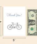 Thank You Card with Bicycle Illustration Modern Design - Size