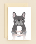 Funny Birthday Card French Bulldog Illustration - Front