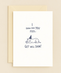 Get Well Soon Card Cute Dog Illustration - Front