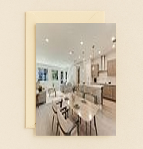 Funny Birthday Card Modern Home Illustration Open Floor Plan Pun - Front