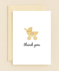 Thank You Card Baby Shower Modern Stroller Design - Front