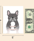 Funny Birthday Card French Bulldog Illustration - Size