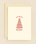 Funny 60th Birthday Greeting Card with Cake Illustration - Front