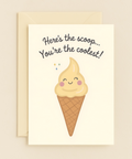 Funny Greeting Card Cute Ice Cream Cone Design - Front