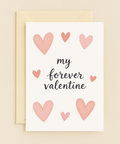 Valentines Day Card Pink Hearts Modern Design - Front