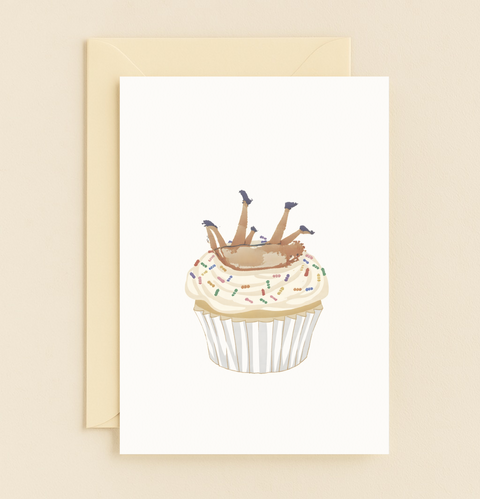dachshund cupcake card