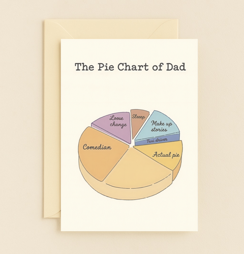 dad humor pie chart card