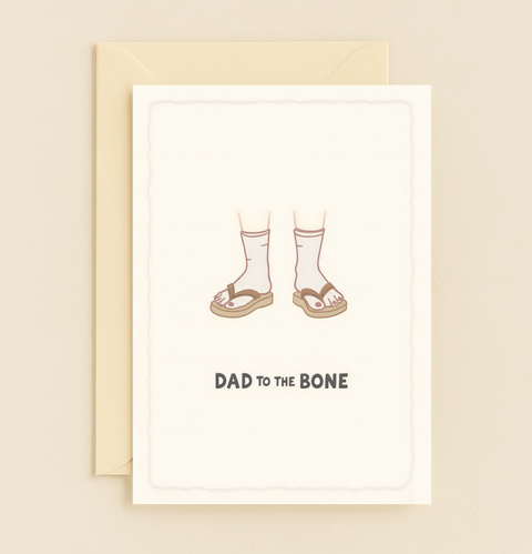 dad to the bone socks and sandals card