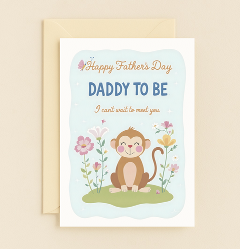 daddy to be monkey card
