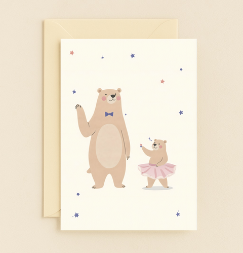 dancing bear family card