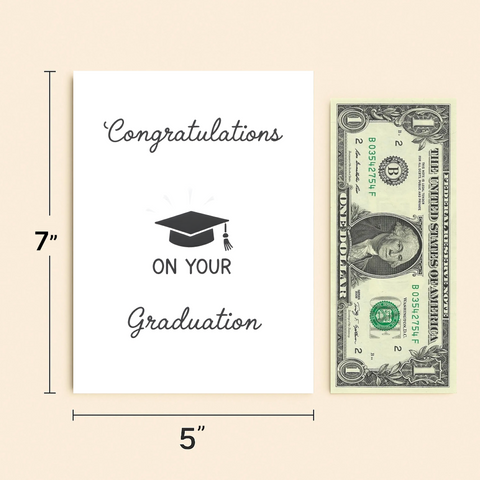 Graduation Greeting Card Modern Cap Design - Size