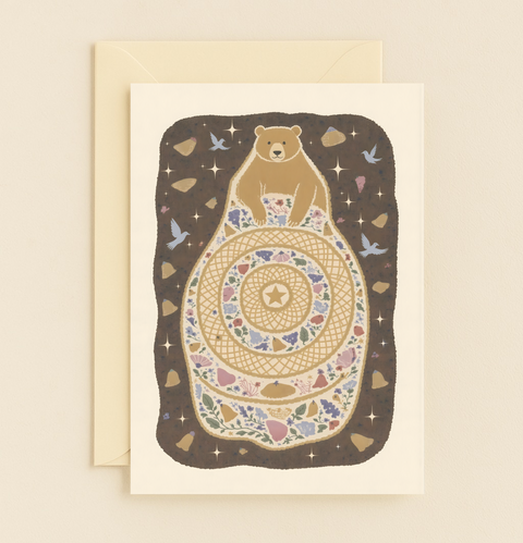 decorative bear mandala card