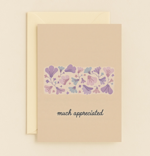 Thank You Card Modern Floral Design - Front