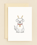 dog with antlers fun card