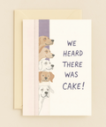 dogs love cake party card