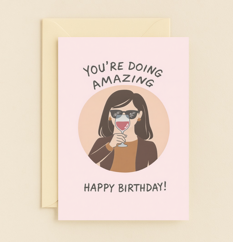 doing amazing wine celebration card