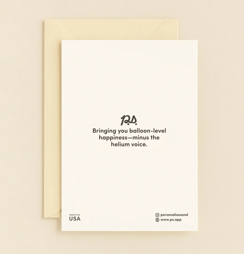 Cute Birthday Card Squirrel with Red Balloon - Back