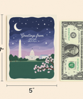 Washington DC Greeting Card Nighttime Illustration - Size