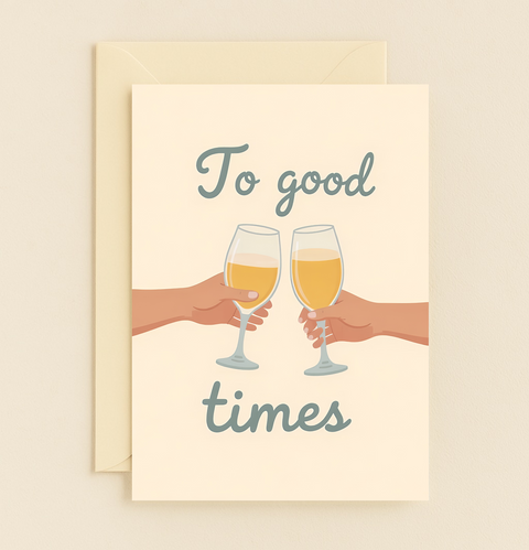 Funny Celebration Greeting Card Cheers Illustration - Front