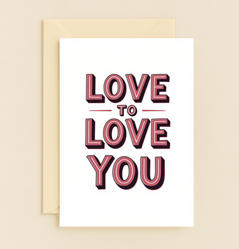 Love Greeting Card Bold Modern Design - Front