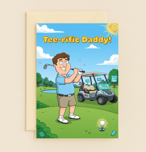 Tee-rific Daddy Golf Card Funny Dad Golfing Fathers Day product image