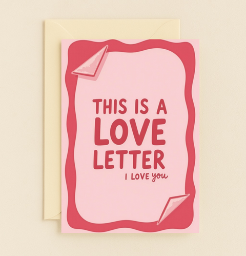 Romantic Love Letter Card Cute Modern Design - Front