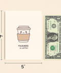 Funny Thank You Card Cute Coffee Design - Size