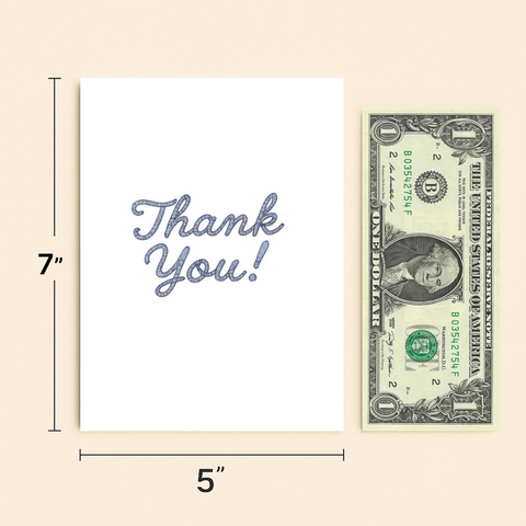 Thank You Greeting Card Modern Handlettered Design - Size