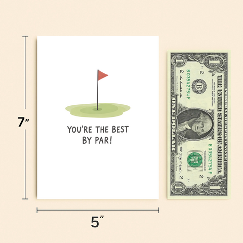 Funny Golf Greeting Card Illustrated Golf Course Hole - Size