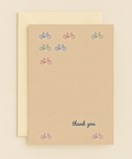 Thank You Greeting Card Bicycle Design Cute Stationery - Front