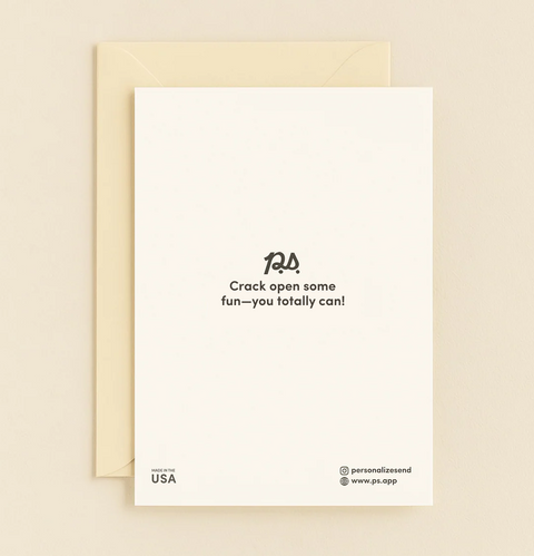 Funny Birthday Greeting Card with Beer Can Design - Back