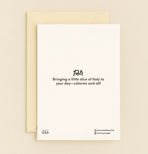 Italian Illustrated Modern Greeting Card - Back