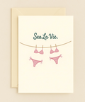 Funny Greeting Card Sea La Vie Beach Bikini Design - Front