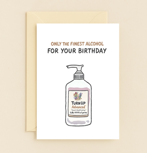 Funny Birthday Greeting Card Hand Sanitizer Humor - Front