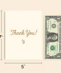 Thank You Greeting Card Floral Modern Design - Size