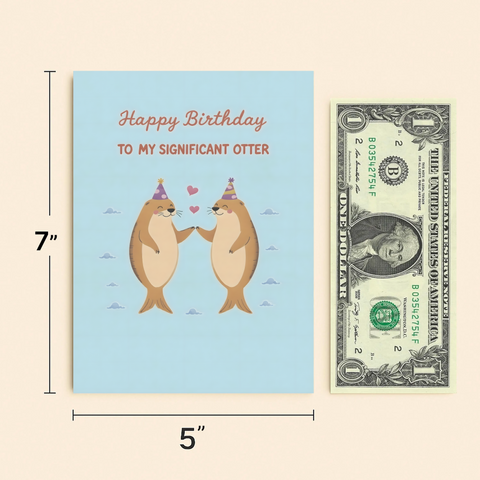 Significant Otter Birthday Card - Size
