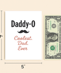 Funny Father's Day Card "Coolest Dad Ever" Mustache Design - Size