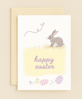easter bunny and eggs card