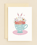 easter bunny teacup card