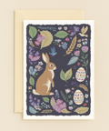 easter bunny with floral eggs card