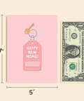 New Home Greeting Card Modern Key Tag Design - Size