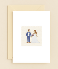 Wedding Greeting Card Elegant Bride and Groom Illustration - Front
